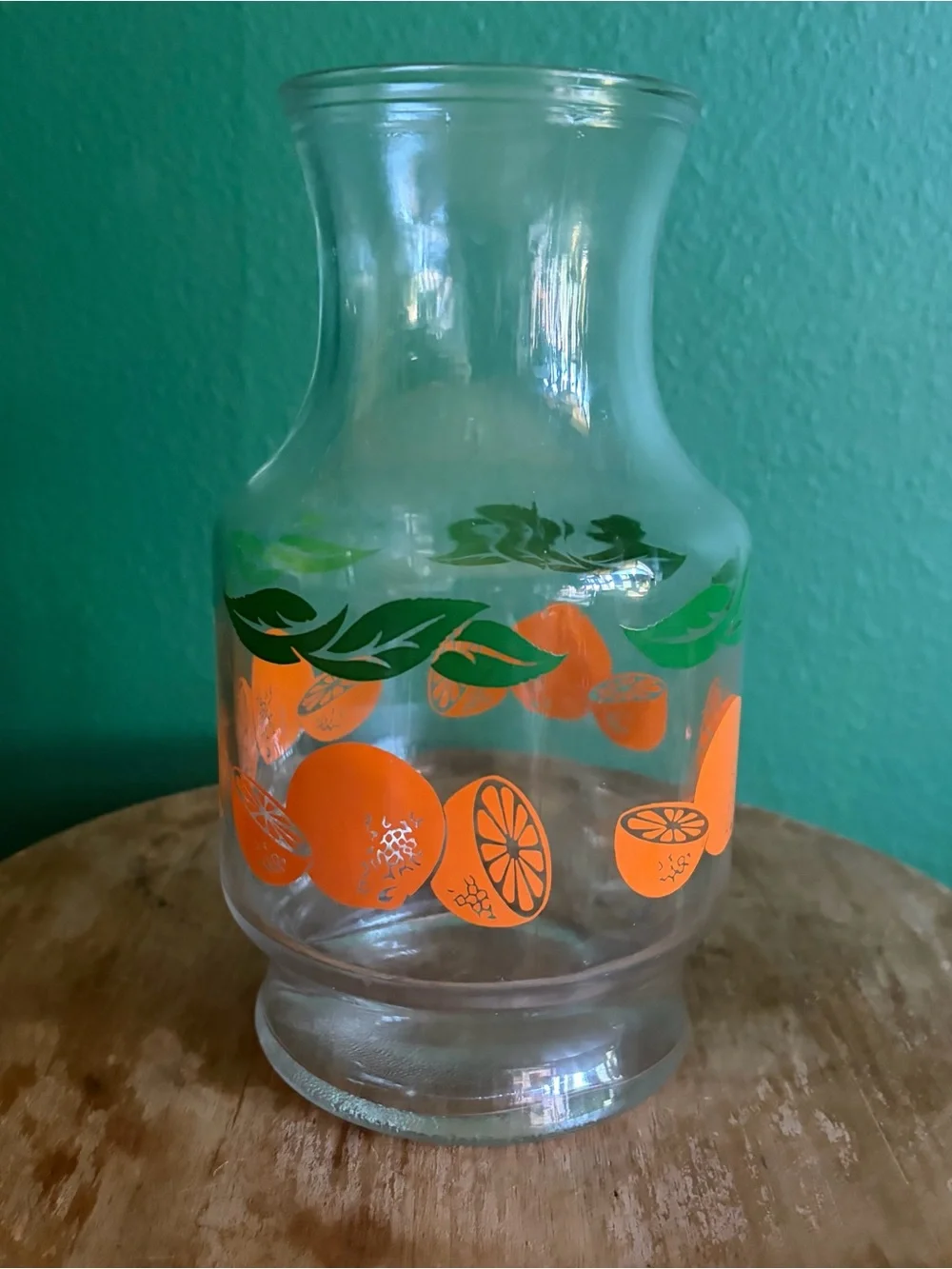 Vintage Anchor Hocking Orange Juice Pitcher, missing lid 6 cups